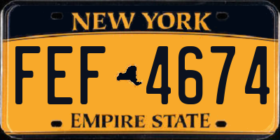 NY license plate FEF4674