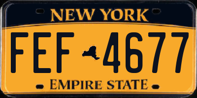 NY license plate FEF4677