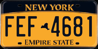 NY license plate FEF4681