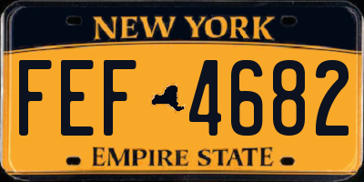 NY license plate FEF4682