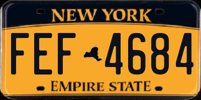 NY license plate FEF4684