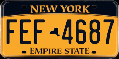 NY license plate FEF4687