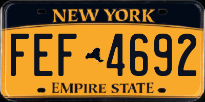 NY license plate FEF4692