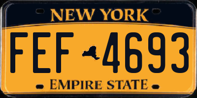 NY license plate FEF4693
