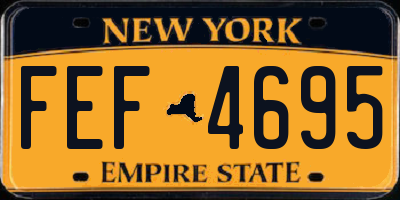 NY license plate FEF4695