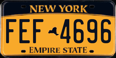 NY license plate FEF4696