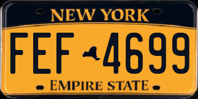 NY license plate FEF4699