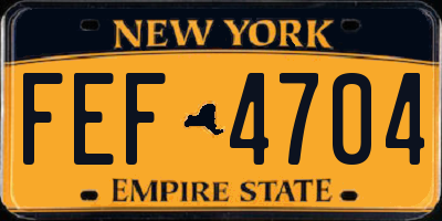 NY license plate FEF4704