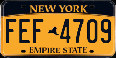 NY license plate FEF4709