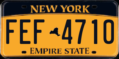 NY license plate FEF4710