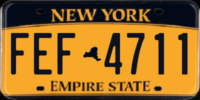 NY license plate FEF4711