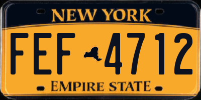 NY license plate FEF4712