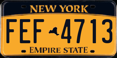 NY license plate FEF4713