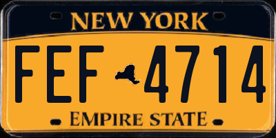 NY license plate FEF4714