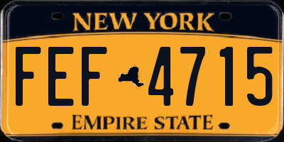 NY license plate FEF4715