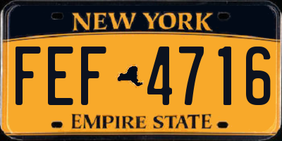 NY license plate FEF4716