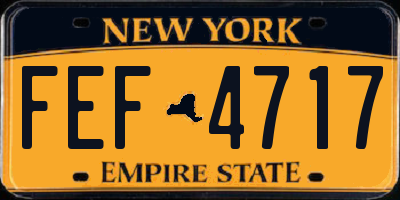 NY license plate FEF4717