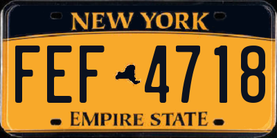 NY license plate FEF4718