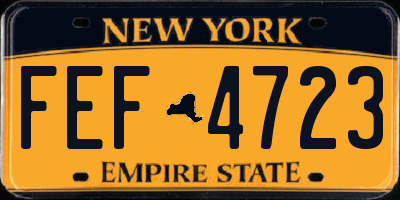 NY license plate FEF4723