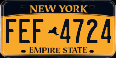 NY license plate FEF4724