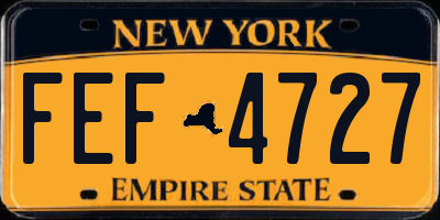 NY license plate FEF4727