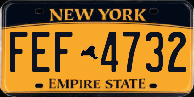 NY license plate FEF4732