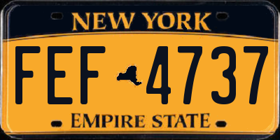 NY license plate FEF4737