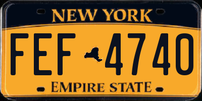 NY license plate FEF4740