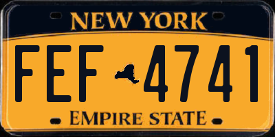 NY license plate FEF4741