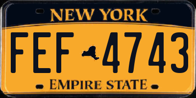NY license plate FEF4743