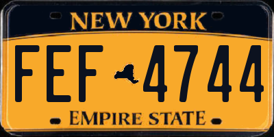 NY license plate FEF4744