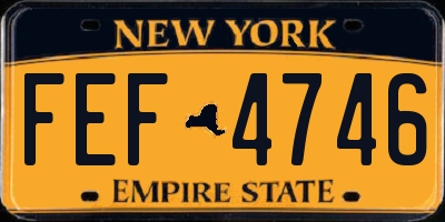 NY license plate FEF4746