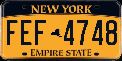 NY license plate FEF4748
