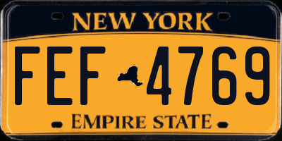 NY license plate FEF4769