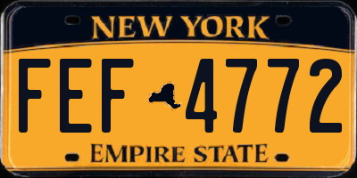 NY license plate FEF4772