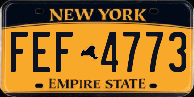 NY license plate FEF4773