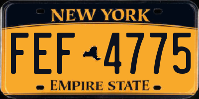 NY license plate FEF4775