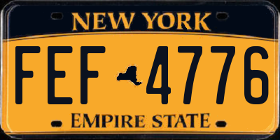 NY license plate FEF4776