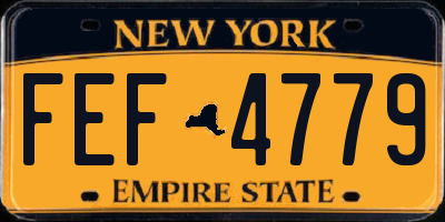 NY license plate FEF4779