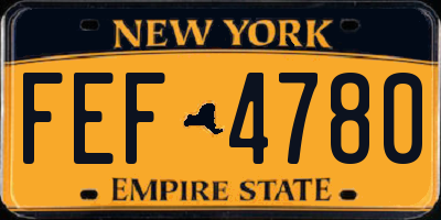 NY license plate FEF4780