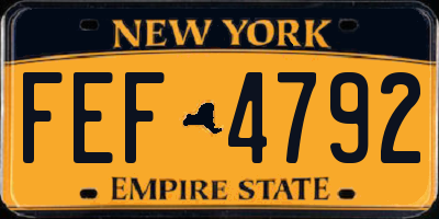 NY license plate FEF4792