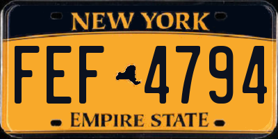 NY license plate FEF4794