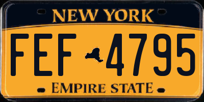 NY license plate FEF4795