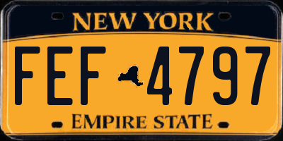 NY license plate FEF4797
