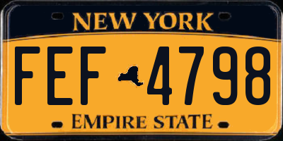 NY license plate FEF4798