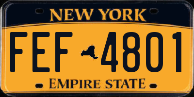 NY license plate FEF4801