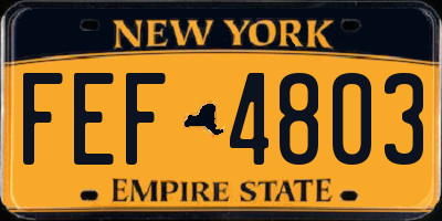 NY license plate FEF4803