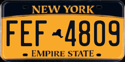 NY license plate FEF4809