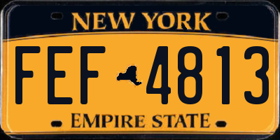 NY license plate FEF4813