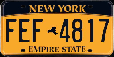 NY license plate FEF4817